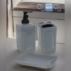 Grey Bathroom Accessories Set ~New~ Toothbrush, Soap & Lotion/Soap 🌿🆕🌿